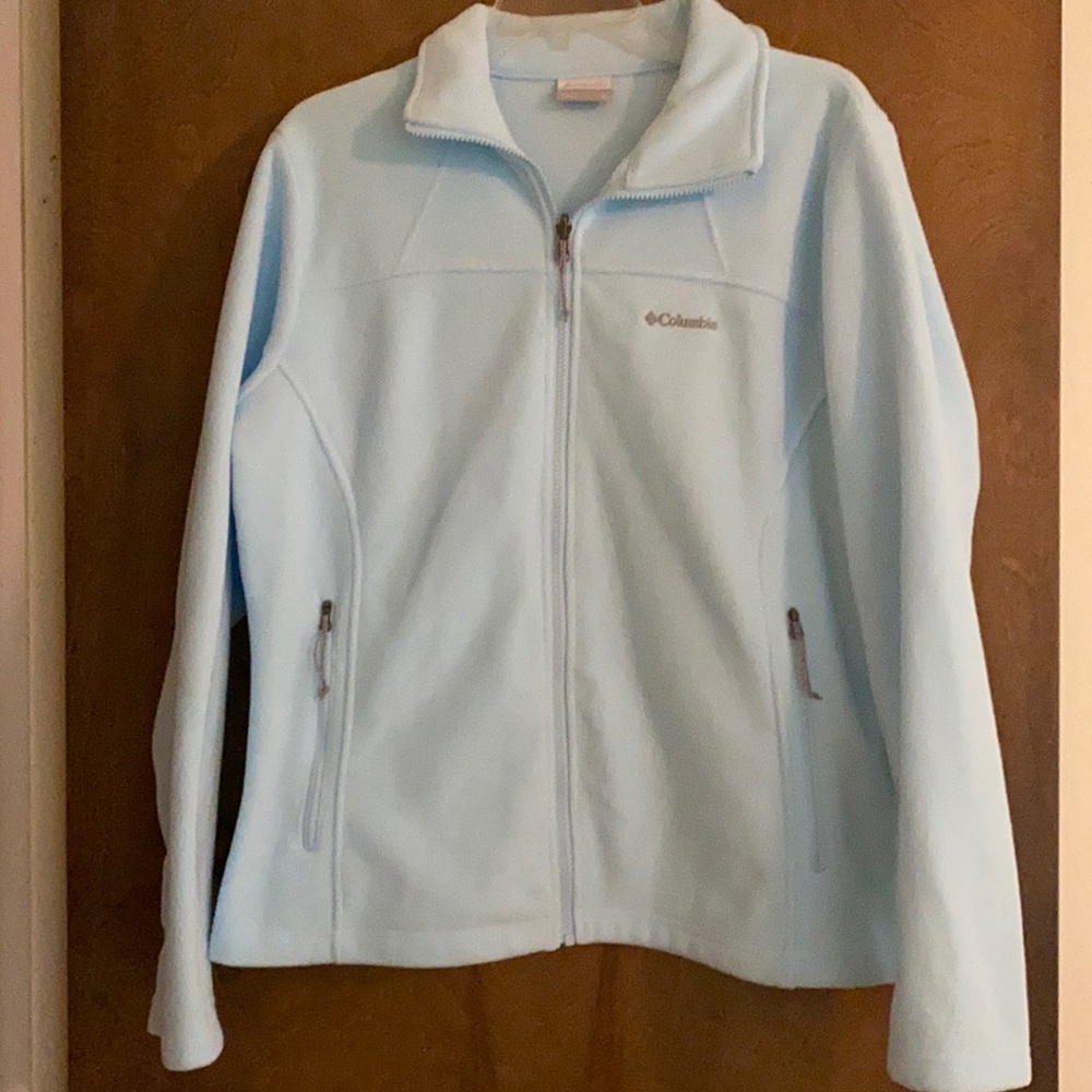 Columbia Fleece Jacket- light aqua color